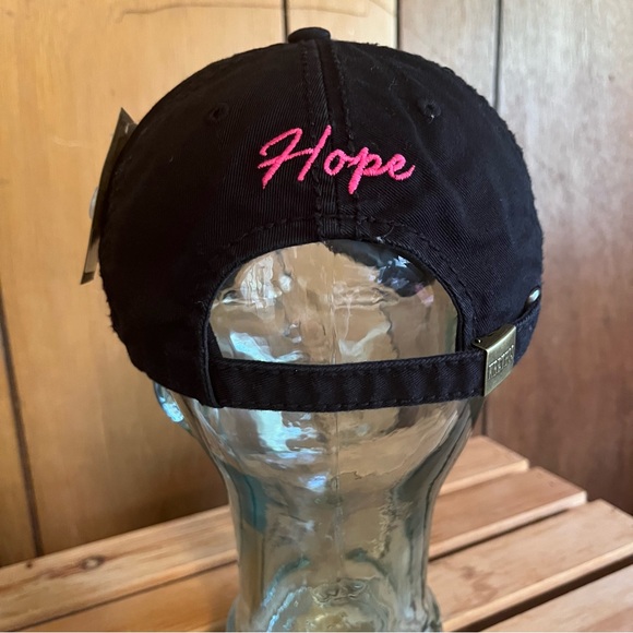 Black Breast Cancer Awareness Pink Ribbon Cap - Picture 3 of 11